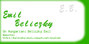 emil beliczky business card